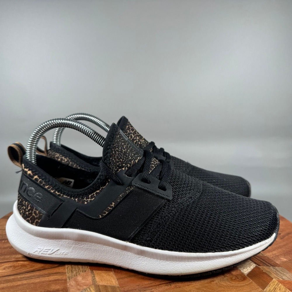 New Balance Nergize Sport Womens 7.5 Black Leopard Print Sneakers WNRGSBL1